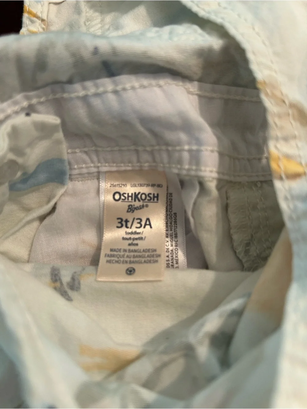 ✨OshKosh B'gosh Light Blue Palm-Print Toddler Overall Shorts